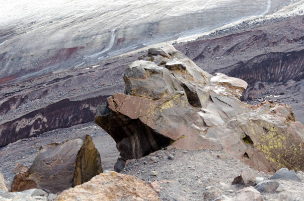 large boulders in the caucasus mountains stock photo