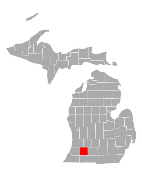 Vector illustration of Map of Kalamazoo in Michigan
