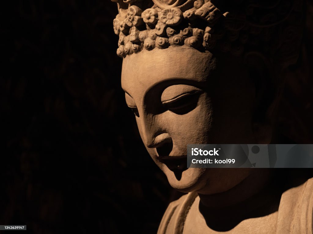 Ancient China Temple Buddha Statue Head Buddha Stock Photo