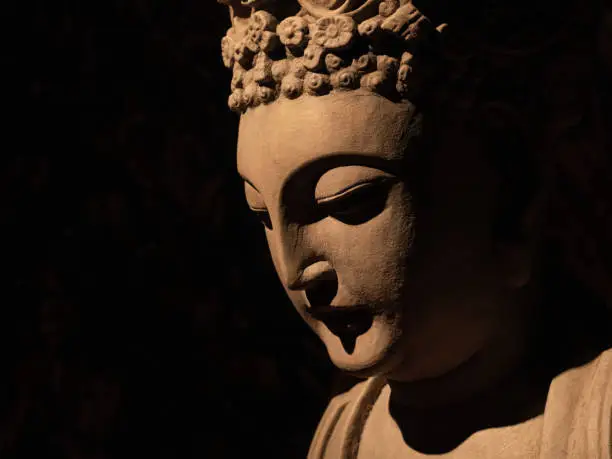 Photo of Ancient China Temple Buddha Statue Head