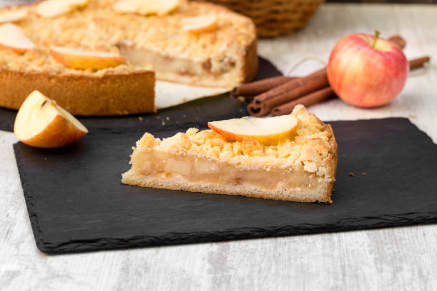 istock Piece of crumble cake, delicious apple pie 1342639662