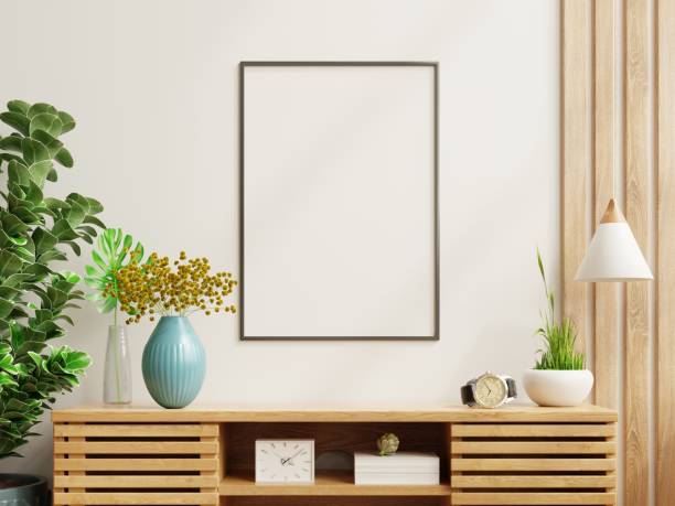 istock Mockup frame in a Scandinavian style living room interior. 1342642892