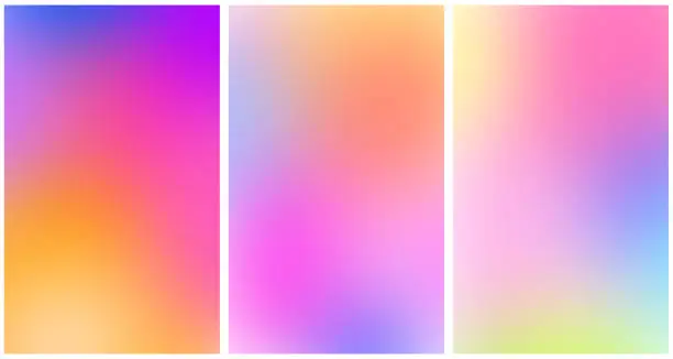 Vector illustration of Set of soft gradient multicolored backgrounds.