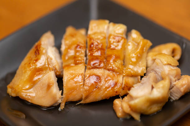 teriyaki chicken - white meat flash imagens e fotografias de stock