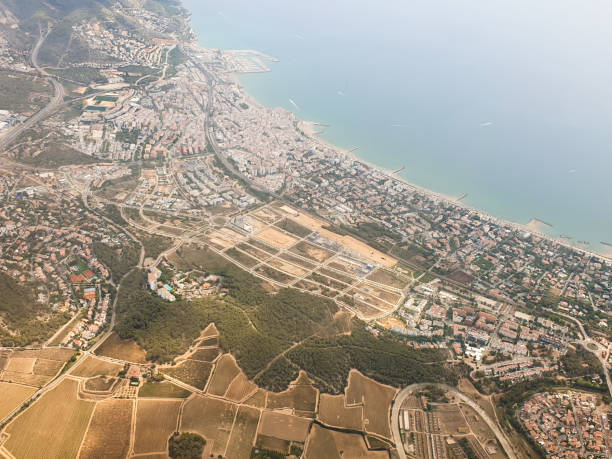 istock Aerial view on beautiful Sitges town in summer, Spain 1342658287