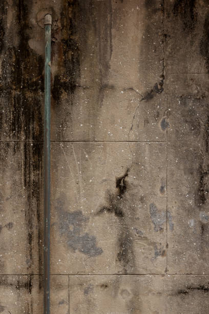 istock Part of an old concrete wall with metal pipe 1342687330