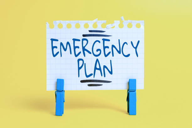 istock Text sign showing Emergency Plan. Conceptual photo Procedures for response to major emergencies Be prepared Colorful Idea Presentation Displaying Fresh Thoughts Sending Message 1342693799