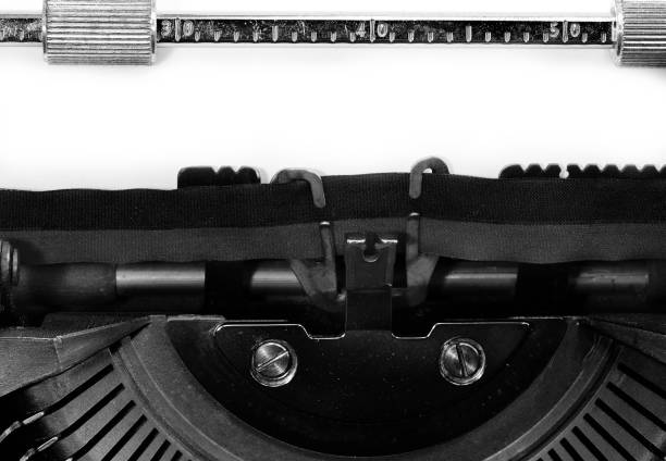 istock typewriter with a blank sheet of paper without any writing, ideal for personalizing your own text or message 1342703234