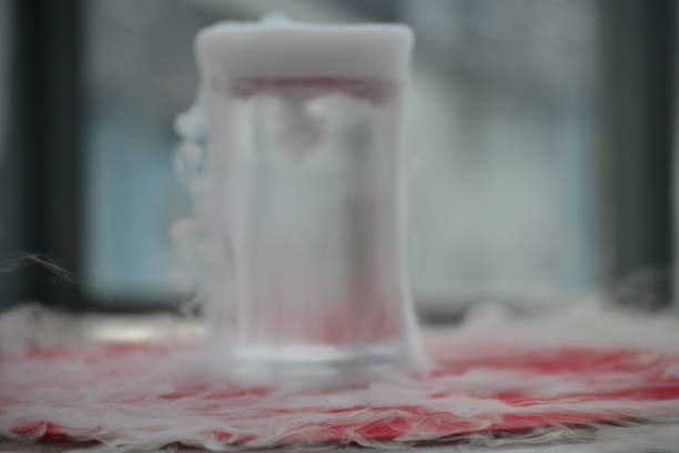 istock carbon dioxide is heavier than air visible on the glass 1342705416