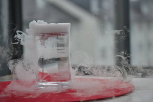 istock carbon dioxide is heavier than air visible on the glass 1342705455