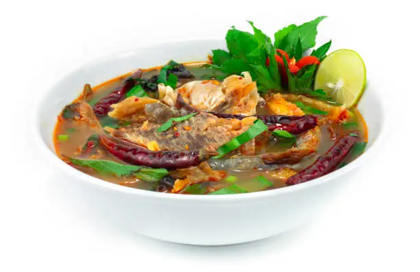 Photo of Spicy Smoked Fish Soup Sour And Spices Taste Thai Food