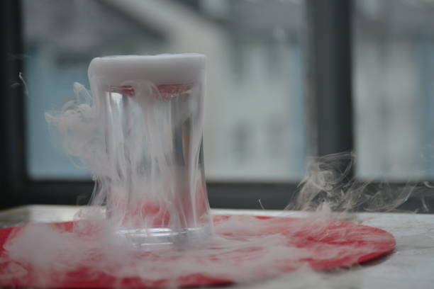 istock carbon dioxide is heavier than air visible on the glass 1342709015
