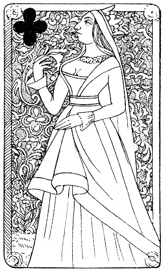 Illustration of a French luxury playing card of the 14th century