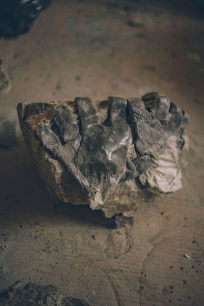 istock Close up of rocks laying on floor in workshop 1342726187