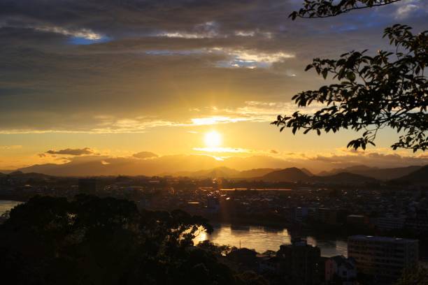 istock Gradation of dusk clouds and setting sun 1342776111
