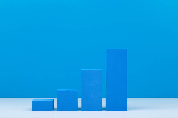 istock Business performance chart  with rise dynamic against blue background with copy space 1342778526