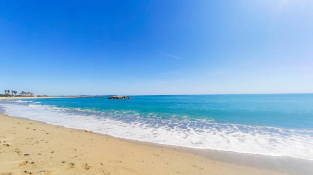 Empty beach in Cambrils (Spain) stock photo