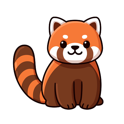 Cute Cartoon Red Panda Stock Illustration - Download Image Now - Red ...