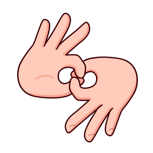 знак asl жест руки "подключение" - sign language american sign language human hand deaf stock illustrations