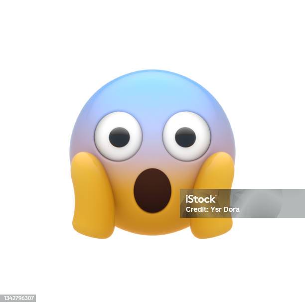 Screaming Smiley Face Stock Photo - Download Image Now - Emoticon, Fear, Screaming
