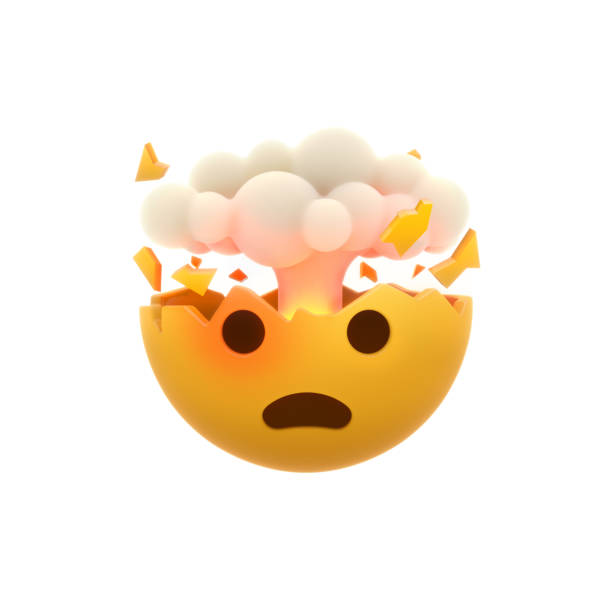 Smiley Face with Exploding Head 3D Generated Emoji wtf stock pictures, royalty-free photos & images