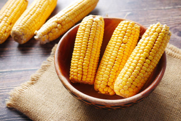 istock Sweet corns in a bowl on table , 1342796693