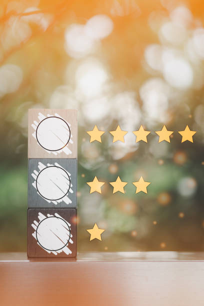 Survey checklist with a star on virtual screen. Customer experience concept, the Best rating for the satisfaction of client giving a star rating to the reputation ranking of a business.