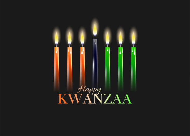 kwanzaa ein traditioneller afroamerikanischer ethnischer feiertag - kwanzaa stock-grafiken, -clipart, -cartoons und -symbole