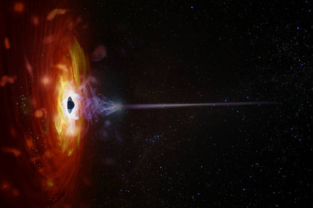istock Abstract space wallpaper. Black hole with nebula over colorful stars and spot fields in outer space. Elements of this image furnished by NASA. 1342800882