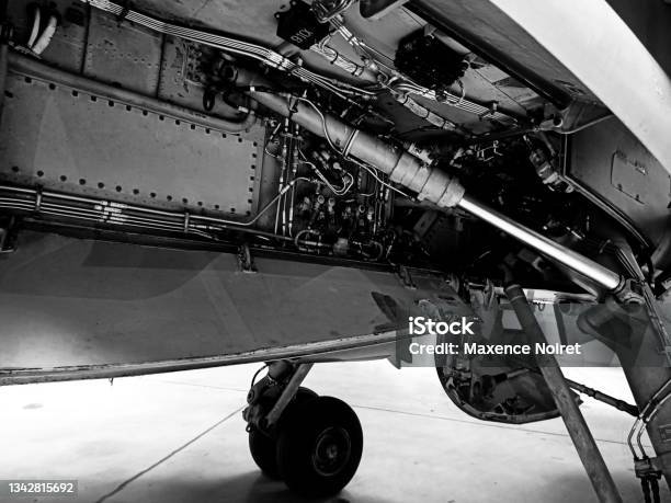 Military Aircraft Landing Gear At Toulouse France Musée Airbus Aeroscopia Stock Photo - Download Image Now