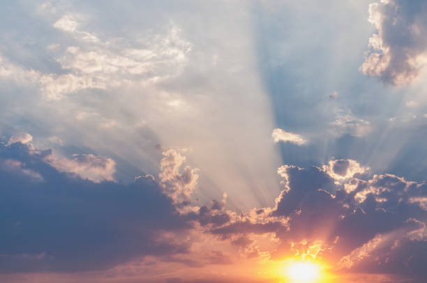 istock Amazing cloudscape on the sky at sunset time. 1342830335
