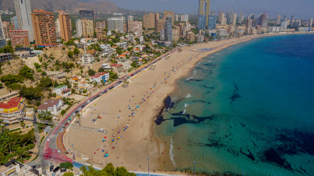 istock Poniente beach in Benidorm from the Cove. 1342836888