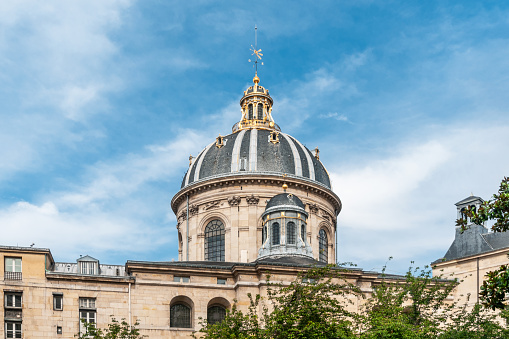 The Institut de France is a French learned society, grouping five académies, including the Académie Française. It brings together the nation's scientific, literary and artistic elites to work together to perfect the sciences and the arts, to develop independent thinking and to advise public authorities. This earned it the nickname \