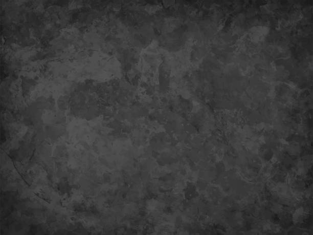 ilustraciones, imágenes clip art, dibujos animados e iconos de stock de elegante ilustración vectorial de fondo negro con textura grunge vintage y pintura de color carbón gris oscuro - abstract wallpaper pattern rough stone