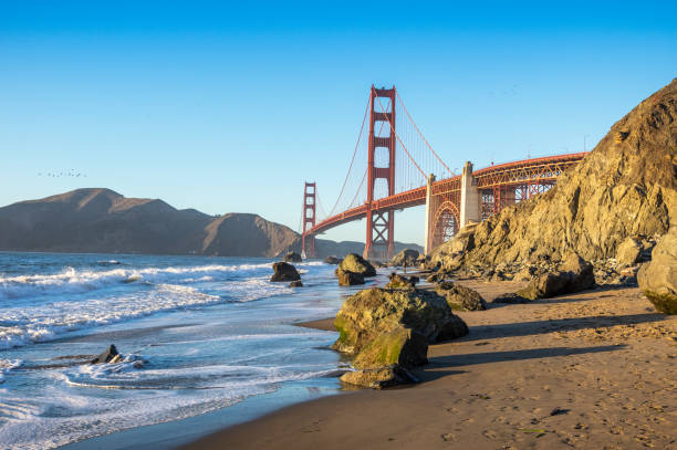istock Marshall's Beach and Golden Gate Bridge in San Francisco, California 1342856546