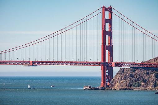 golden gate bridge from San Francisco Bay, California, USA
