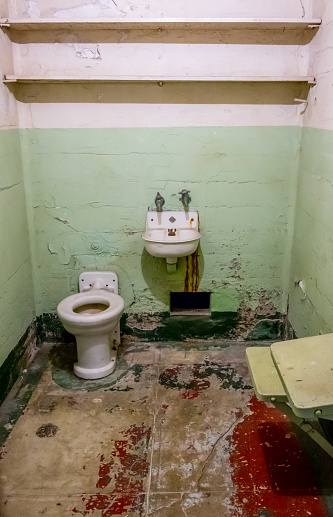 Empty Jail Cell in Alcatraz island, San Francisco, California, USA
