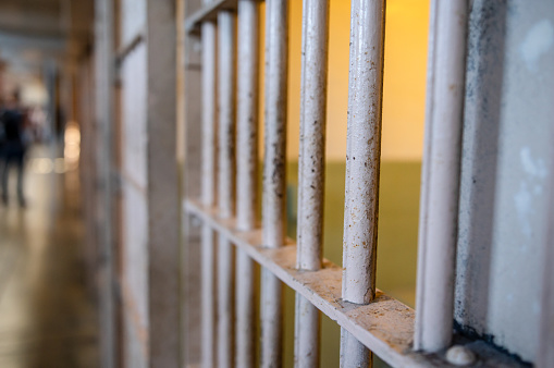 bars of a cell in the Prison of Alcatraz in San Francisco