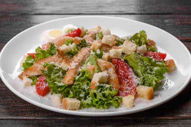 istock Delicious fresh chicken salad for a festive table 1342868725