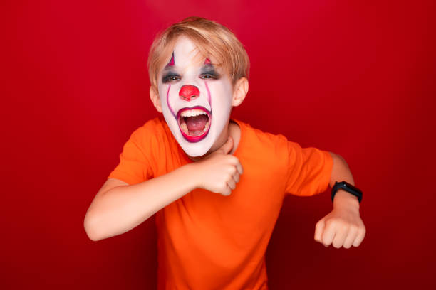 istock Child with makeup, she is a halloween holiday. 1342869069