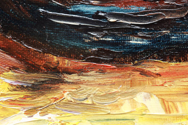 istock multicolored strokes of paint on the canvas 1342879614
