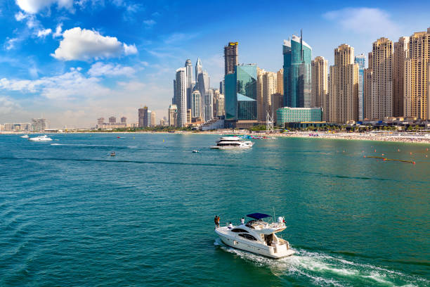 istock Dubai Marina in a sunny day 1342896562