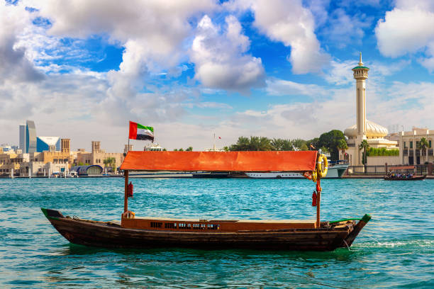 istock Abra wooden boat in Dubai 1342938642