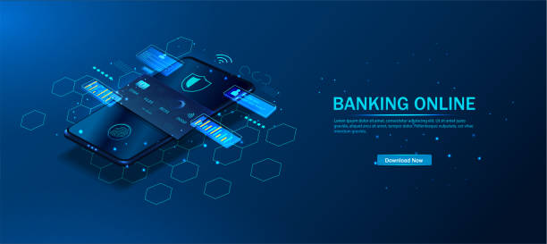 istock An application for online banking. Mobile phone payment with NFC technology and a high level of payment security. Protect the purchase of wireless payment via smartphone. digital payment technologies. 1342947042