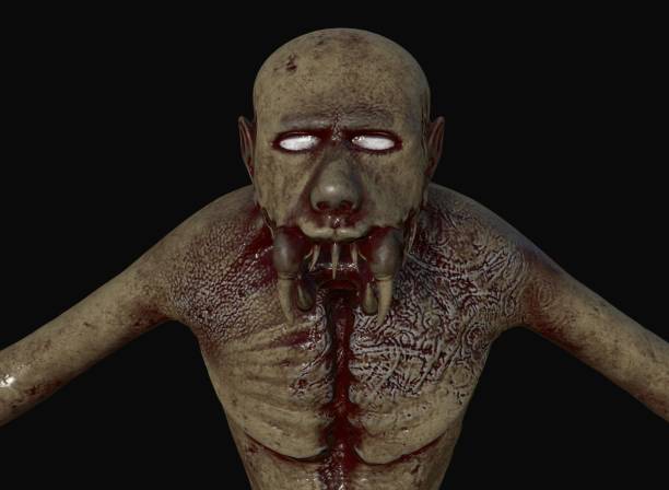 istock Mutant monster horrors on the background 3d-rendering 1342949963