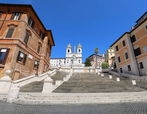 istock Spanish steps without people in Rome in Italy 1342950191