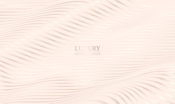 istock Cream shade elegant luxury background with white gold wavy lines. 1342959131