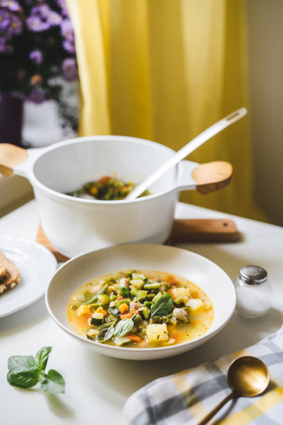 istock Italian soup minestrone served in a plate 1342962749