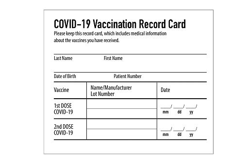 Immunization Certificate - Covid-19 Vaccination Card
