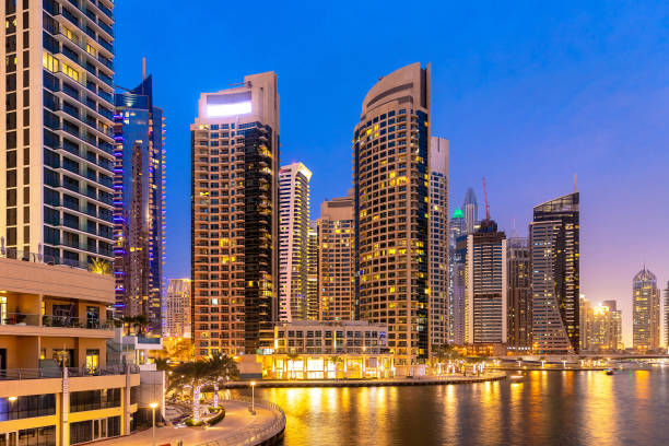 istock Dubai Marina at night 1342980298